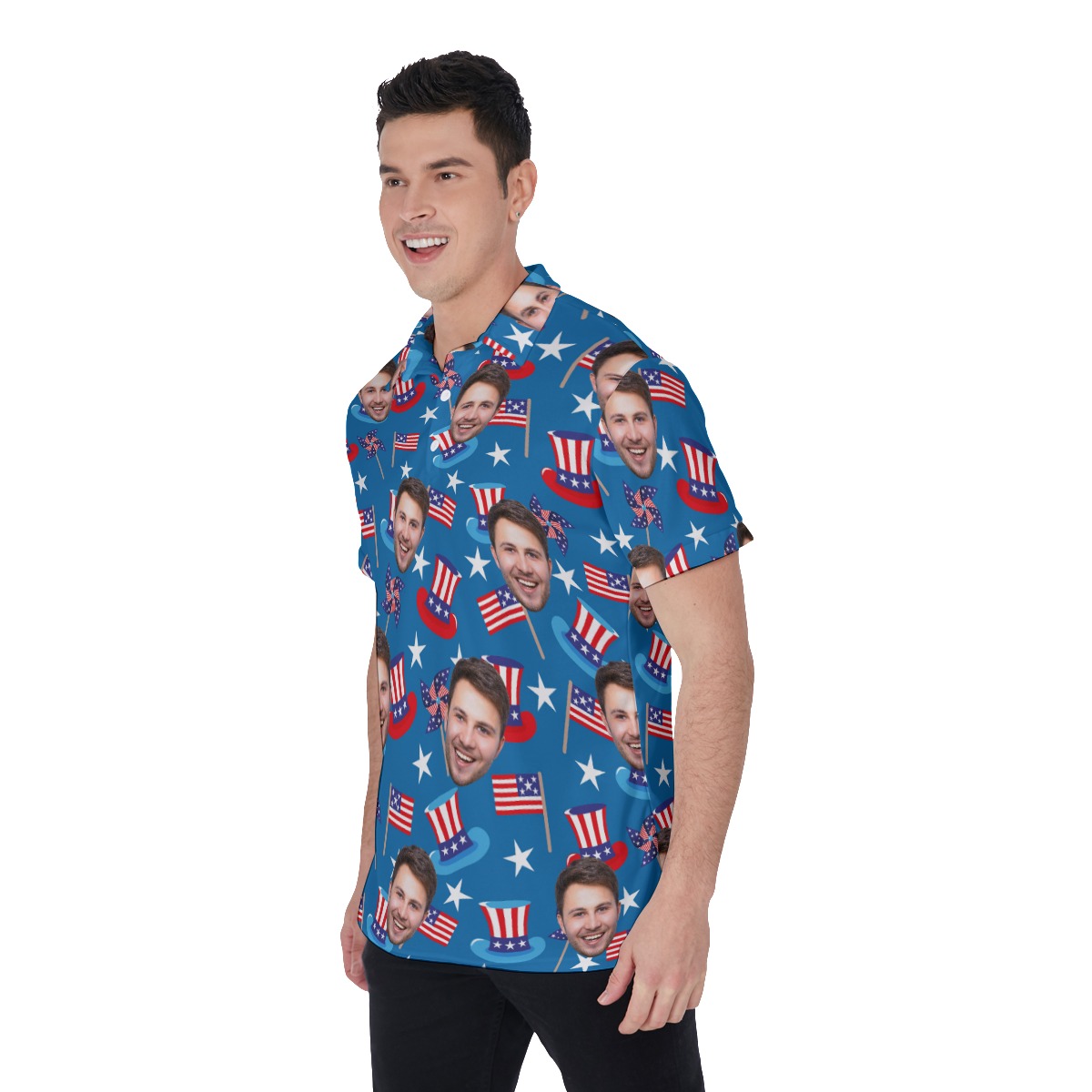 American Pride Custom Face Men's Polo Shirt