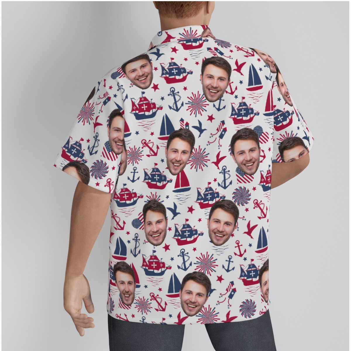 Independence Day Hawaiian Shirt With Custom Face