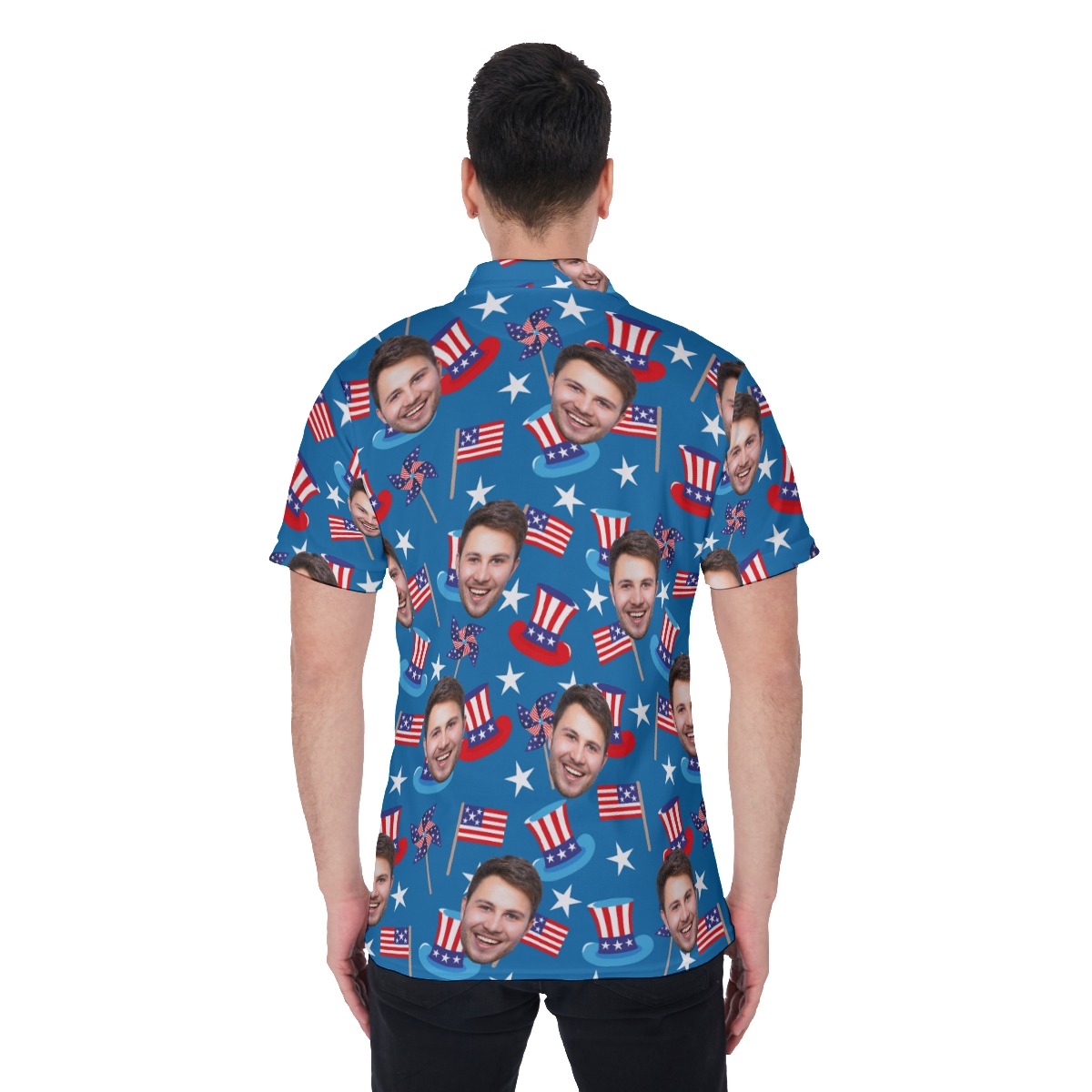 American Pride Custom Face Men's Polo Shirt
