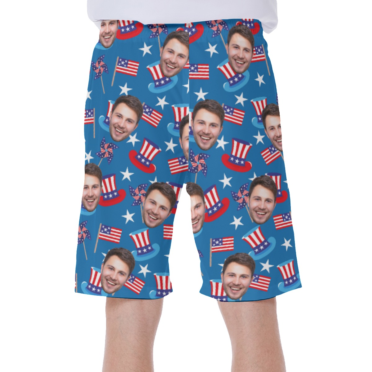 American Pride Custom Face Men's Swim Trunks