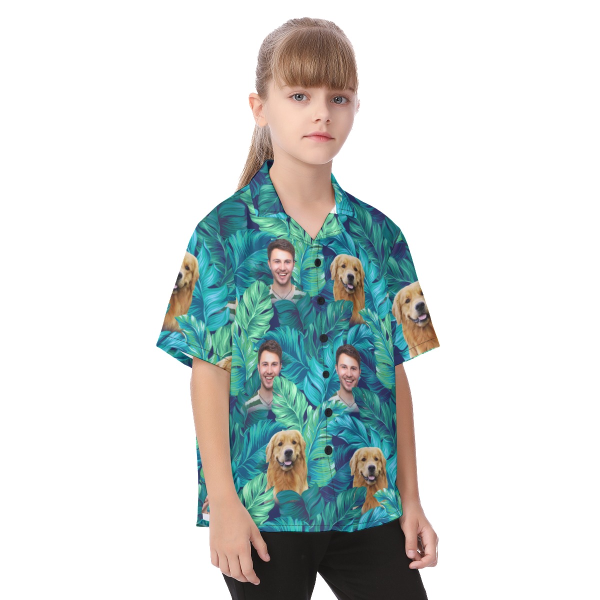Kid's Your Face And Pet Custom Hawaiian Shirt
