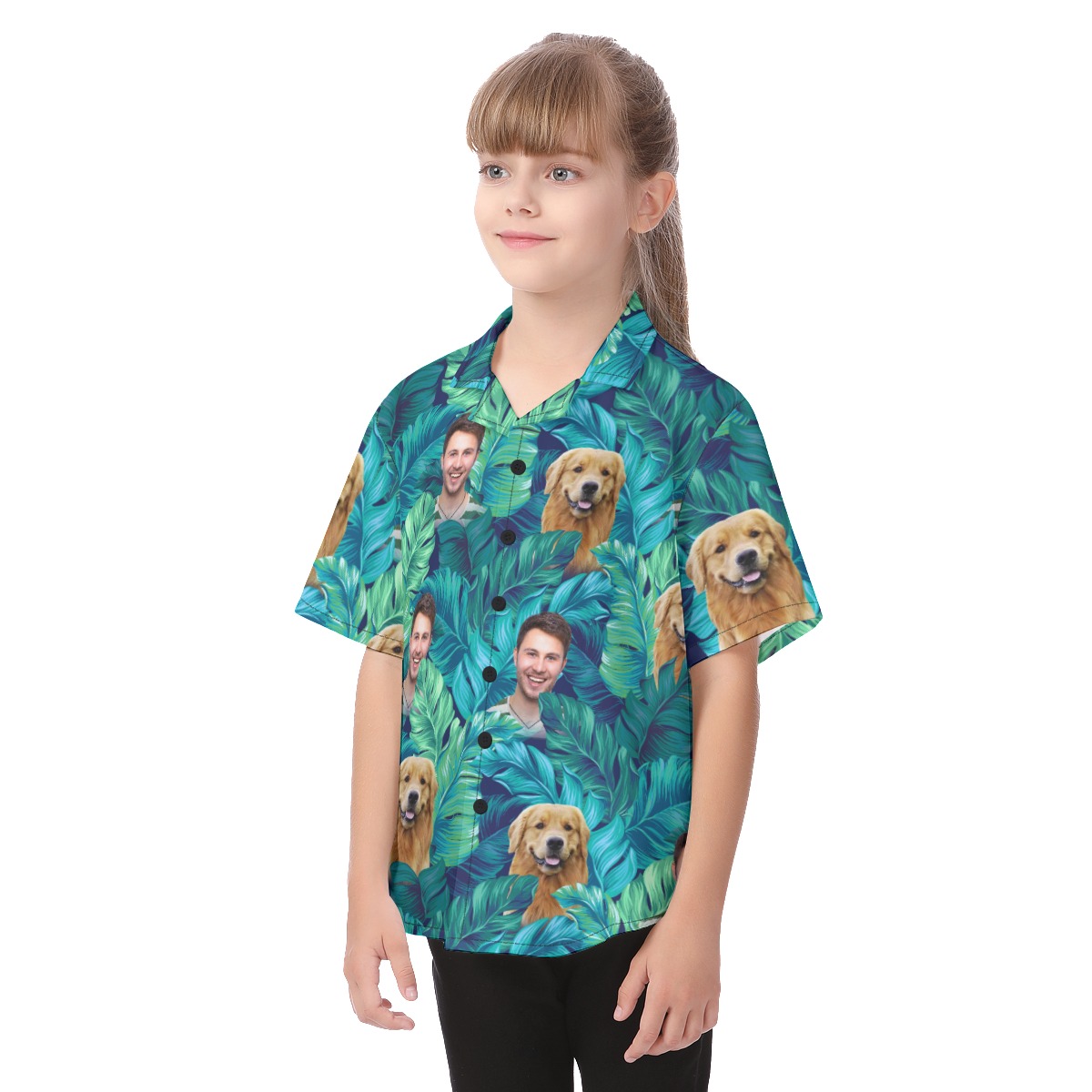 Kid's Your Face And Pet Custom Hawaiian Shirt