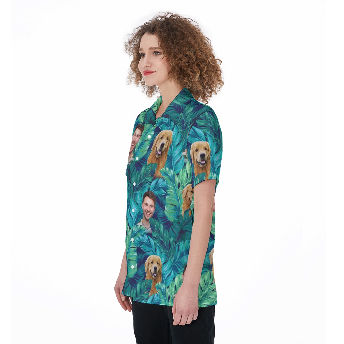 Custom Face And Pet Face Hawaiian Shirt For Women