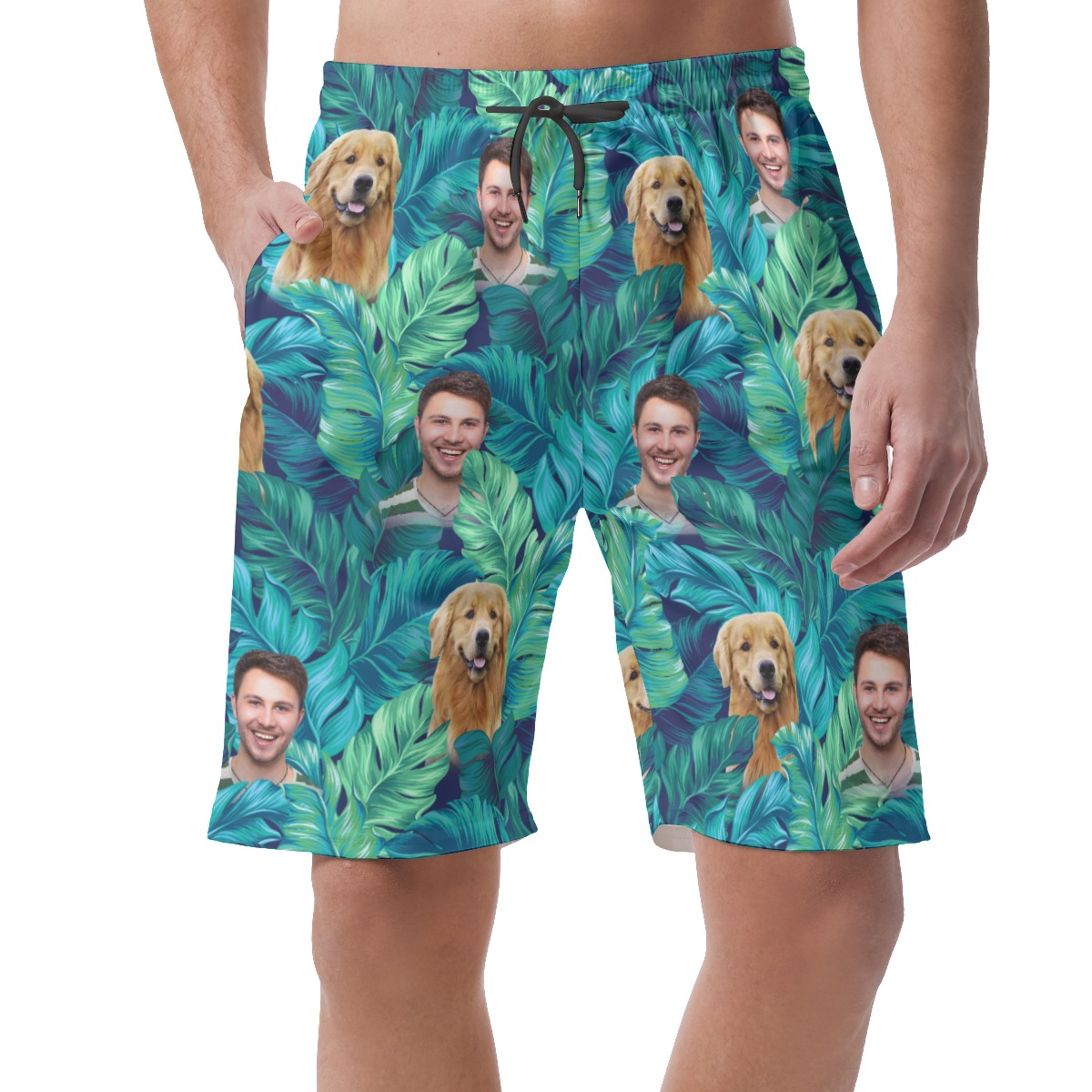 Men's Custom Face Hawaiian Shorts With Your Dog - variant image 1
