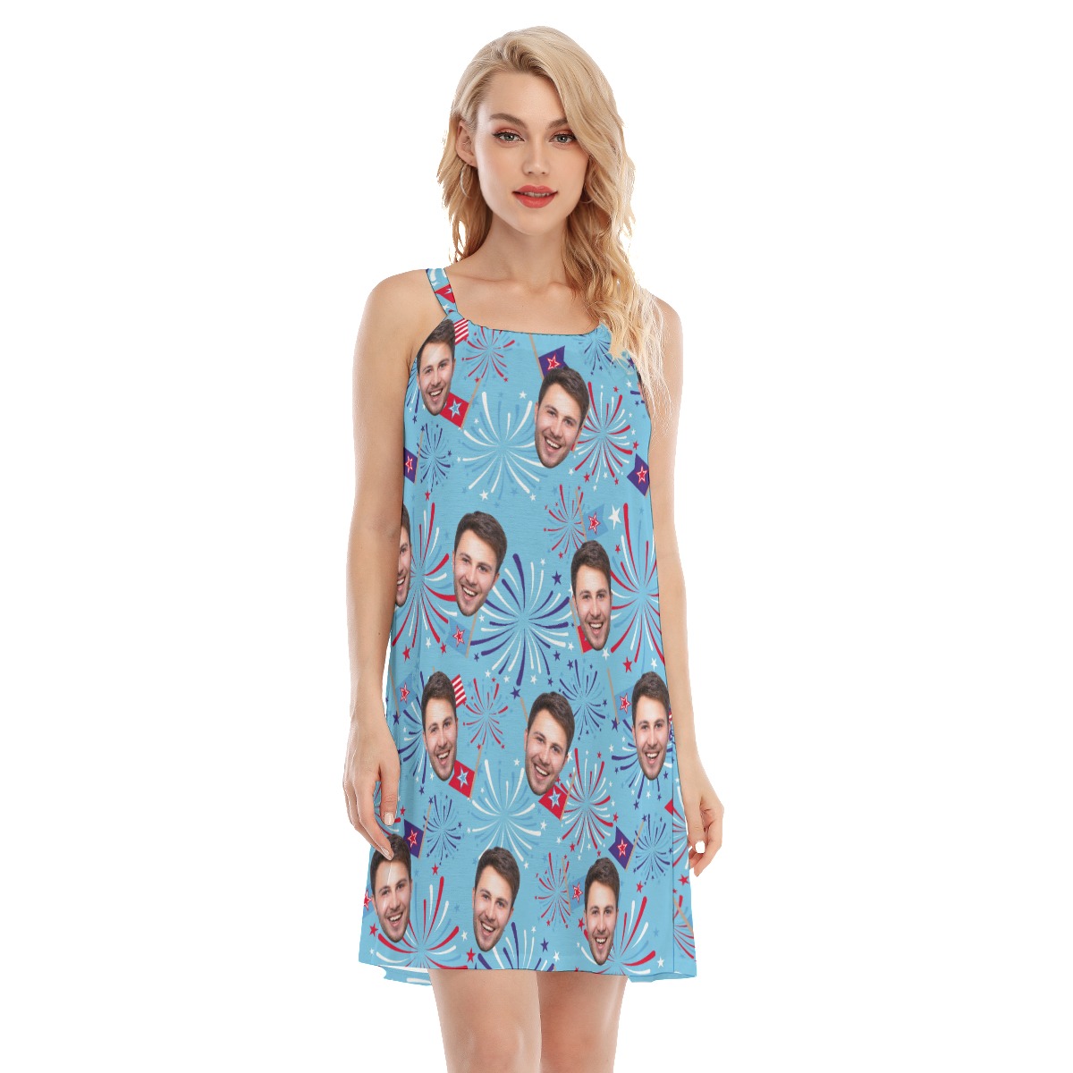 Festive Patriotic Cami Dress With Custom Face - variant image 1