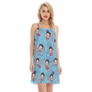 Festive Patriotic Cami Dress With Custom Face