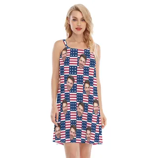 USA Flags Custom Multi Face Cami Dress