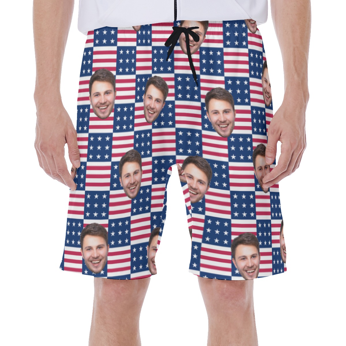 USA Flags Custom Multi Face Men's Swim Trunks - variant image 1