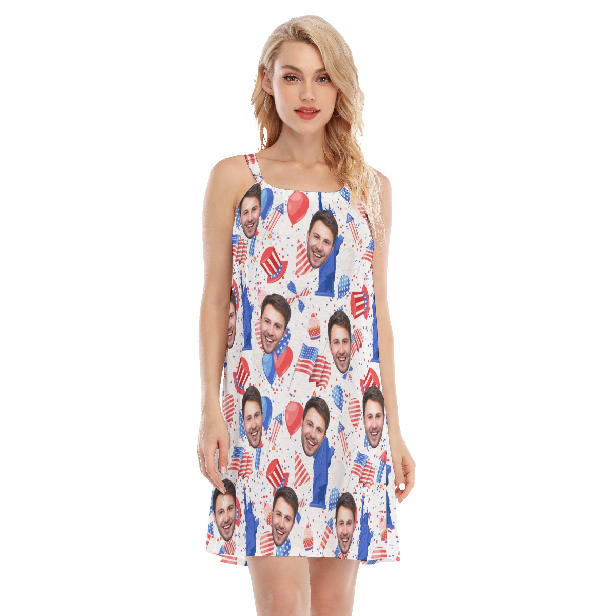 American Freedom Cami Dress With Custom Face - variant image 1