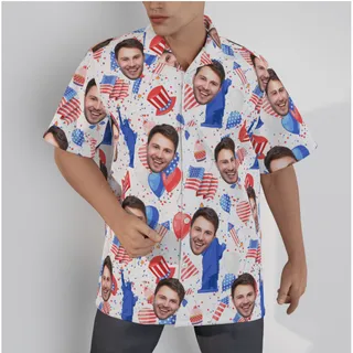 American Freedom Hawaiian Shirt With Custom Face