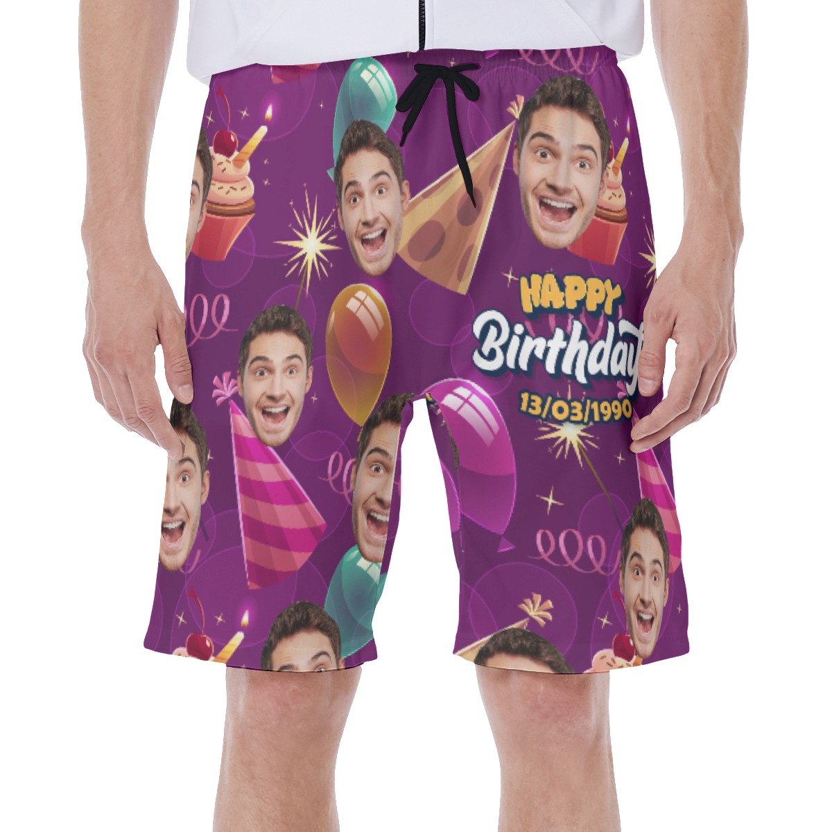 Funny Custom Birthday Hawaiian Swim Trunks For Men - variant image 1