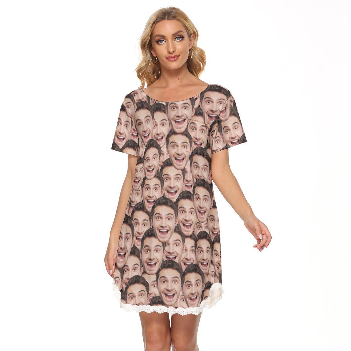 Custom Face Hawaiian Lace Dress For Women - variant image 1