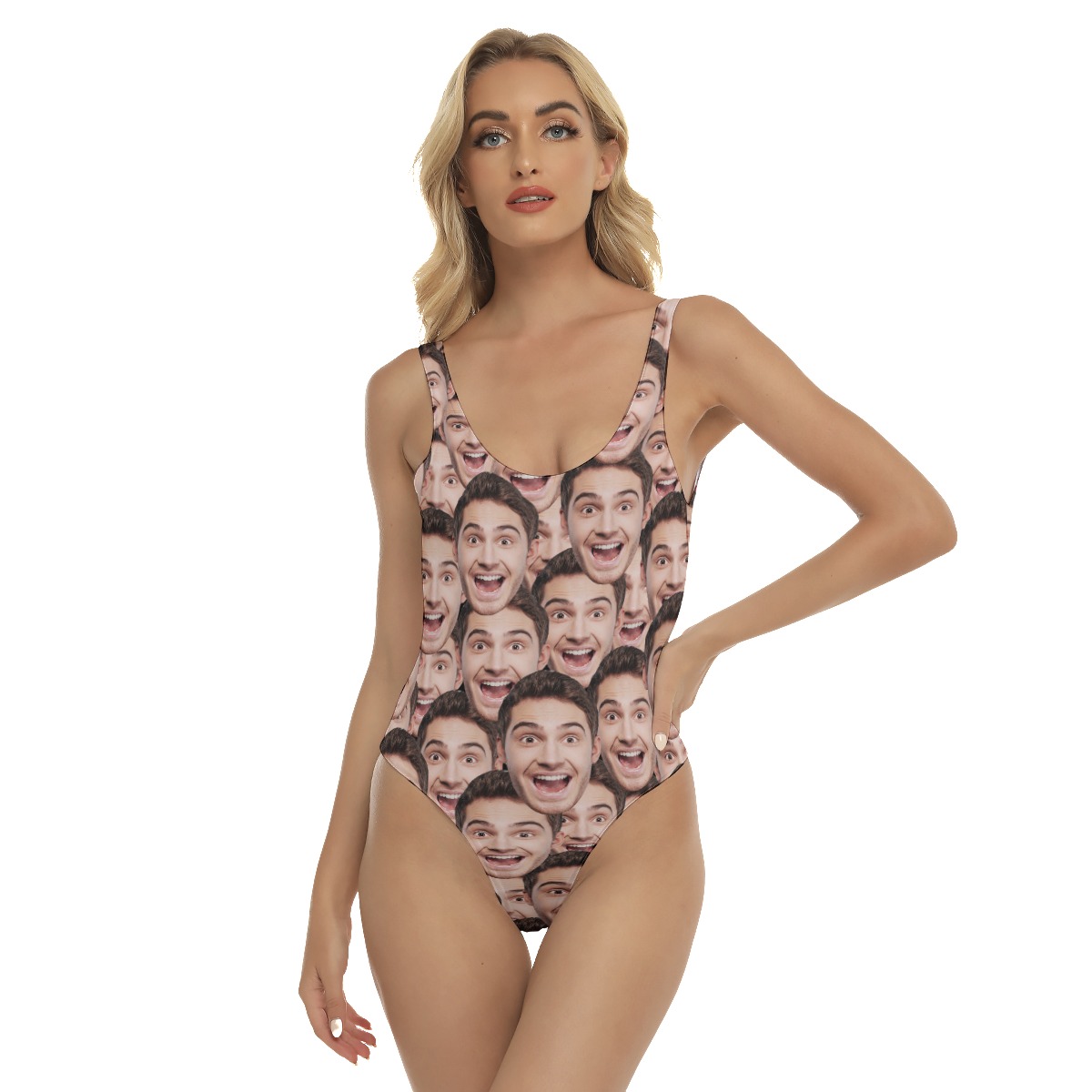 Funny Custom Face Hawaiian One Piece Swimsuit For Women - variant image 1