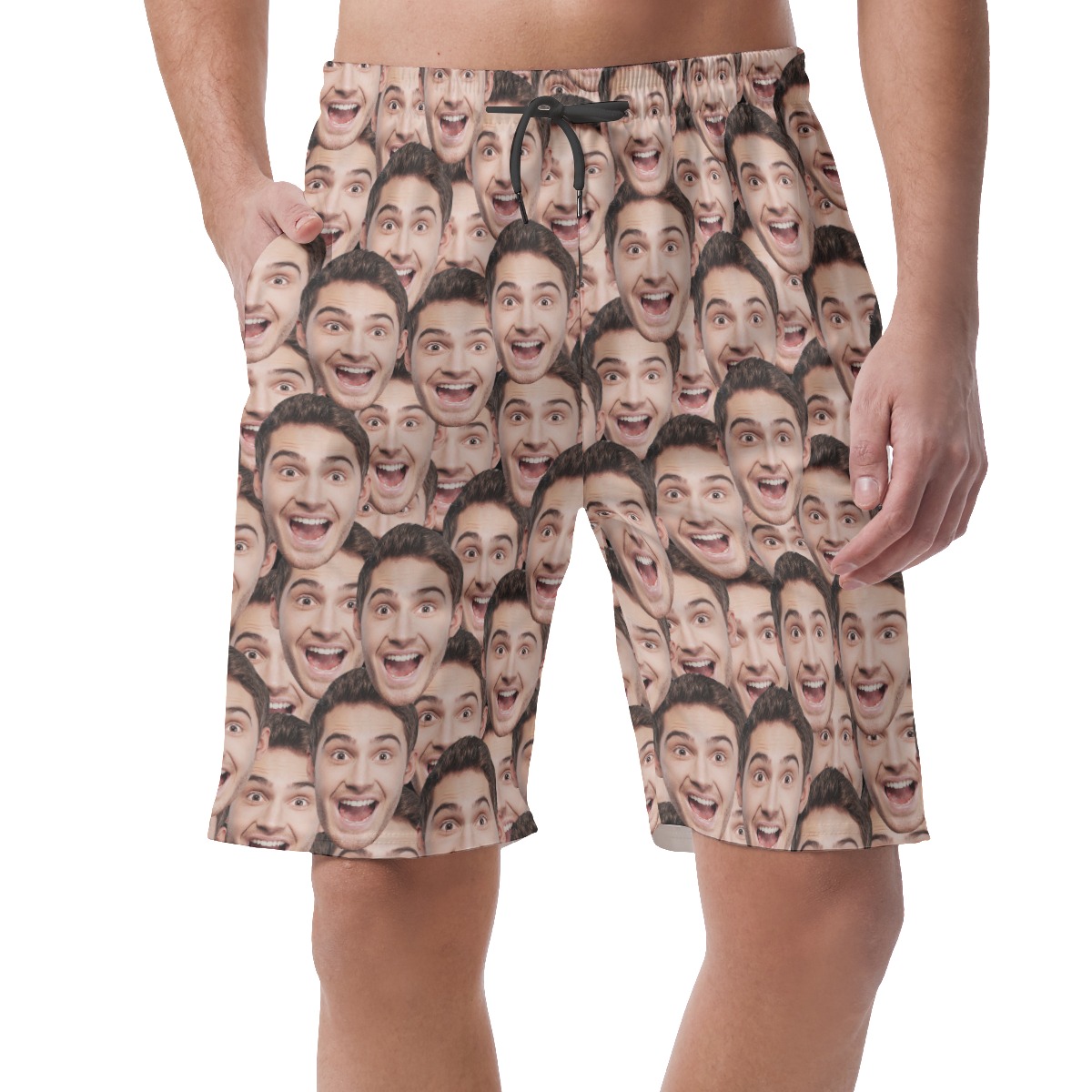 Funny Face Personalized Hawaiian Shorts For Men - variant image 1