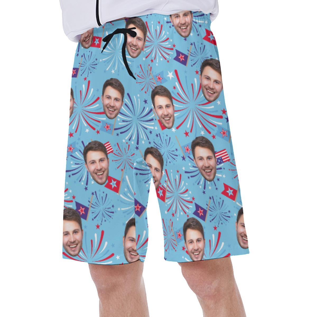 Independence Day Custom Face Men's Hawaiian Shorts