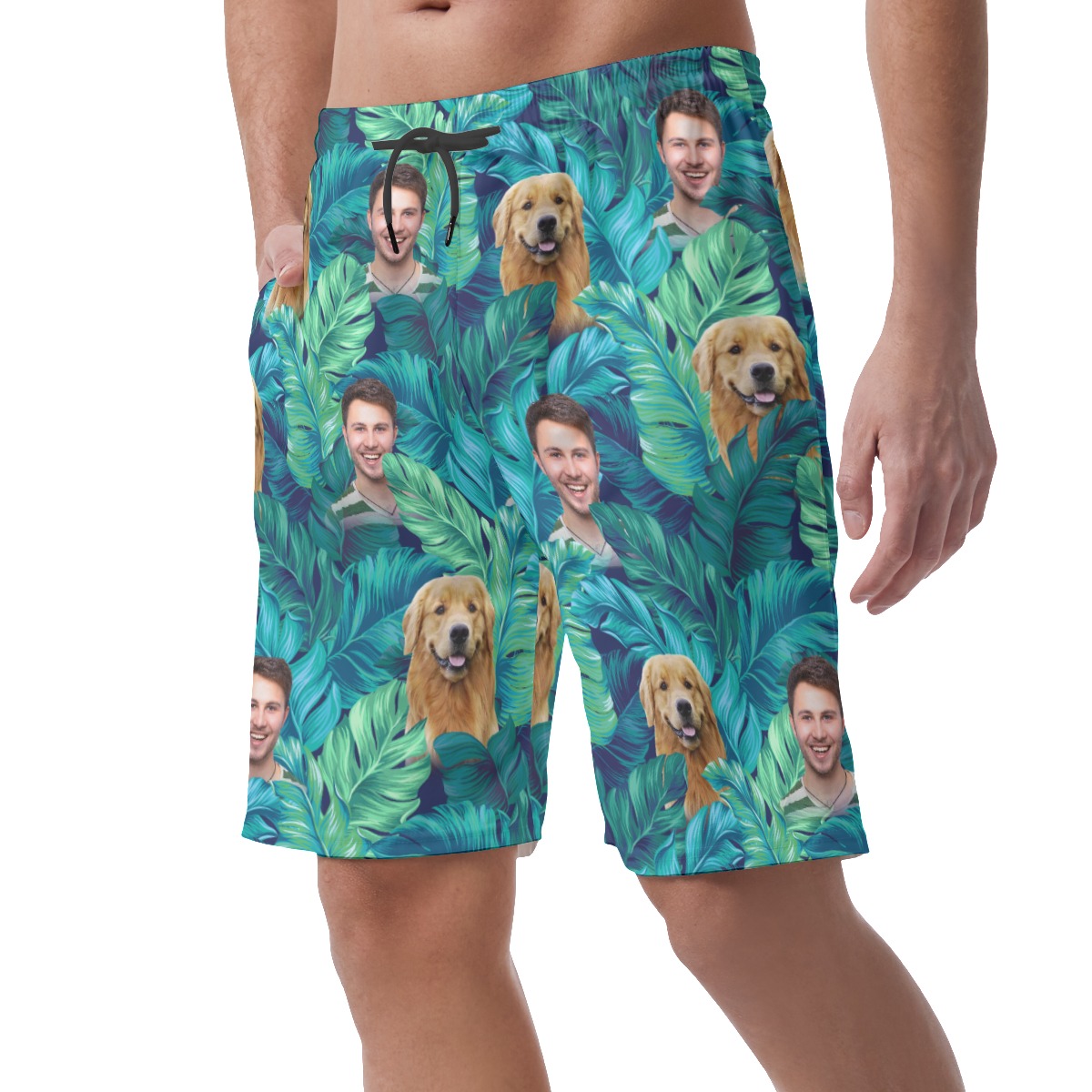 Men's Custom Face Hawaiian Shorts With Your Dog