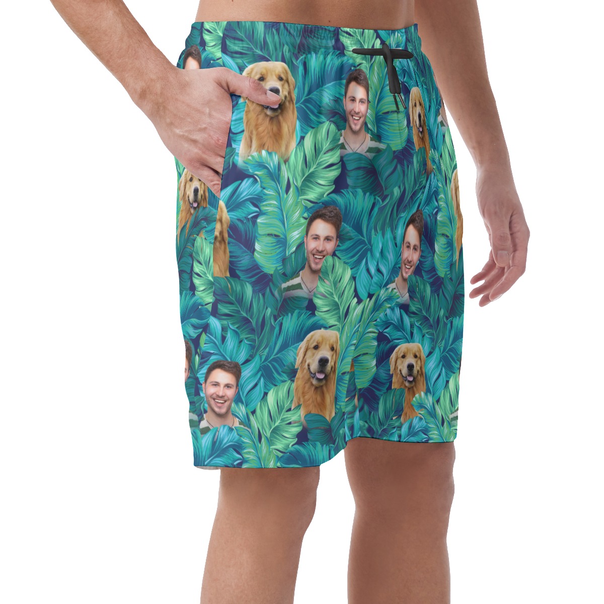 Men's Custom Face Hawaiian Shorts With Your Dog