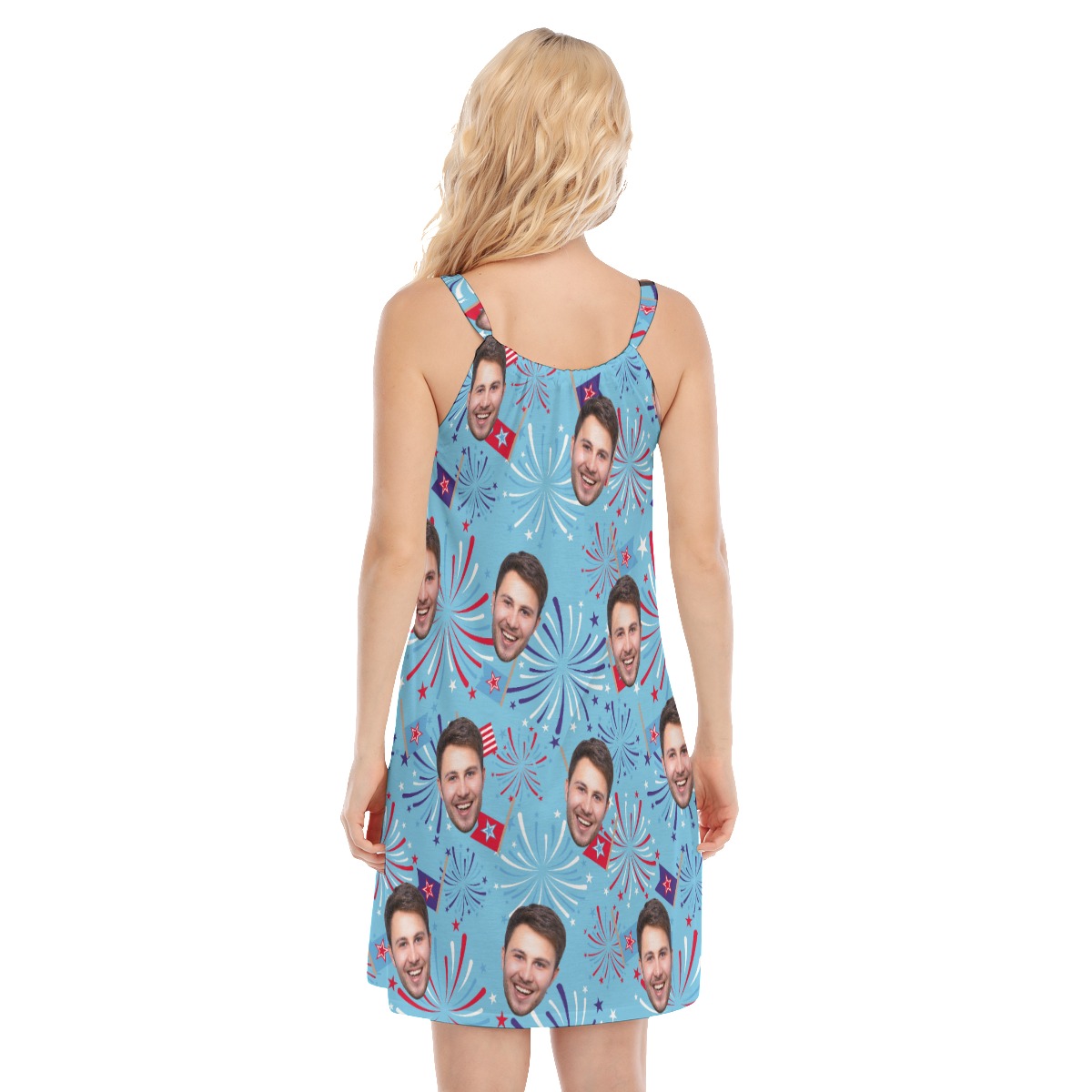 Festive Patriotic Cami Dress With Custom Face