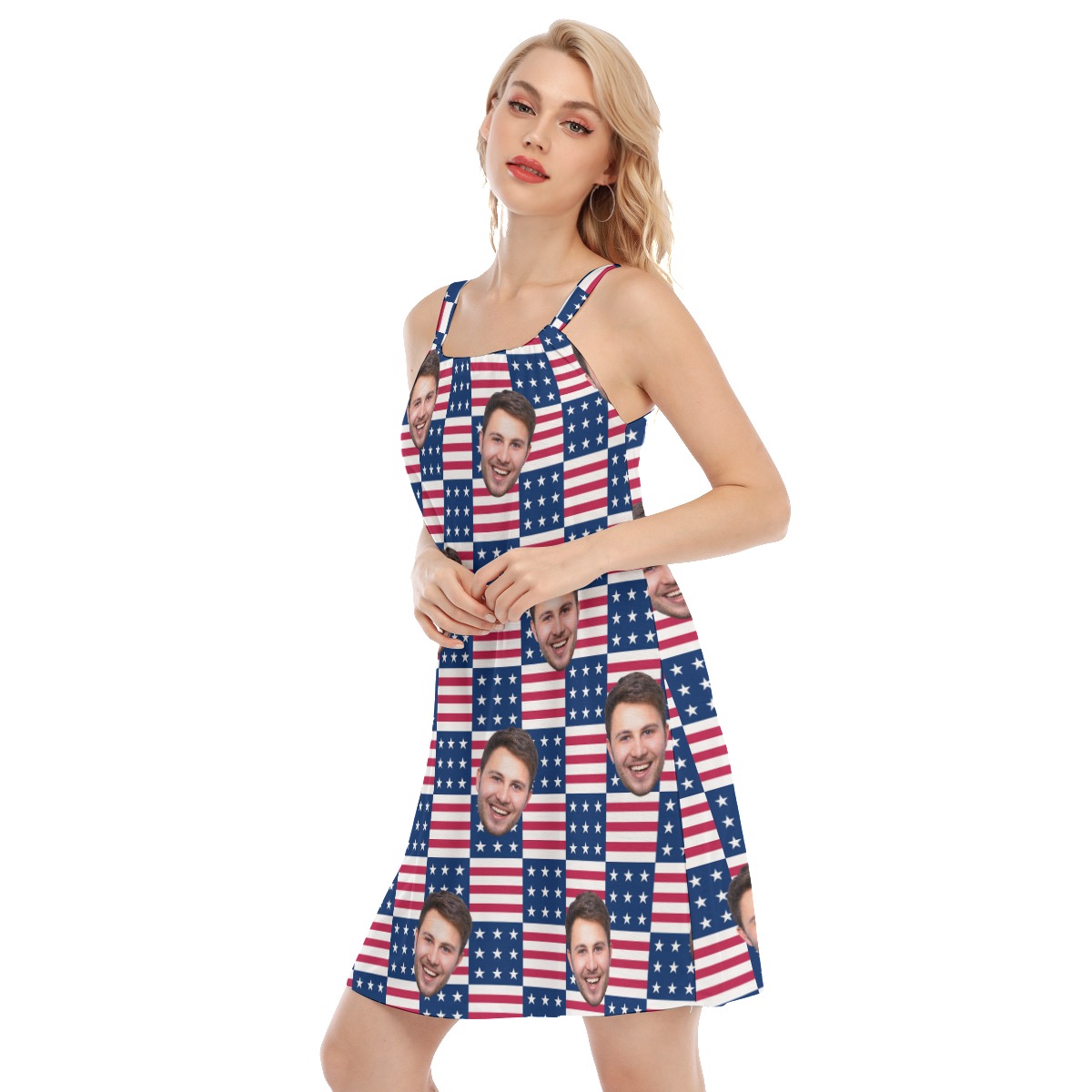 USA Flags Custom Multi Face Cami Dress