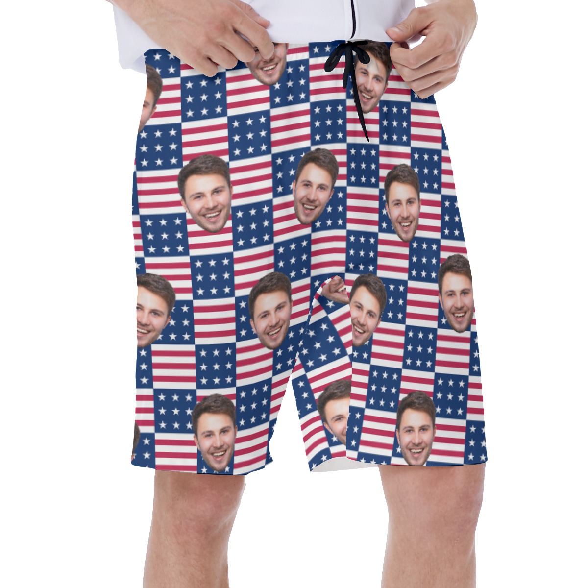 USA Flags Custom Multi Face Men's Swim Trunks