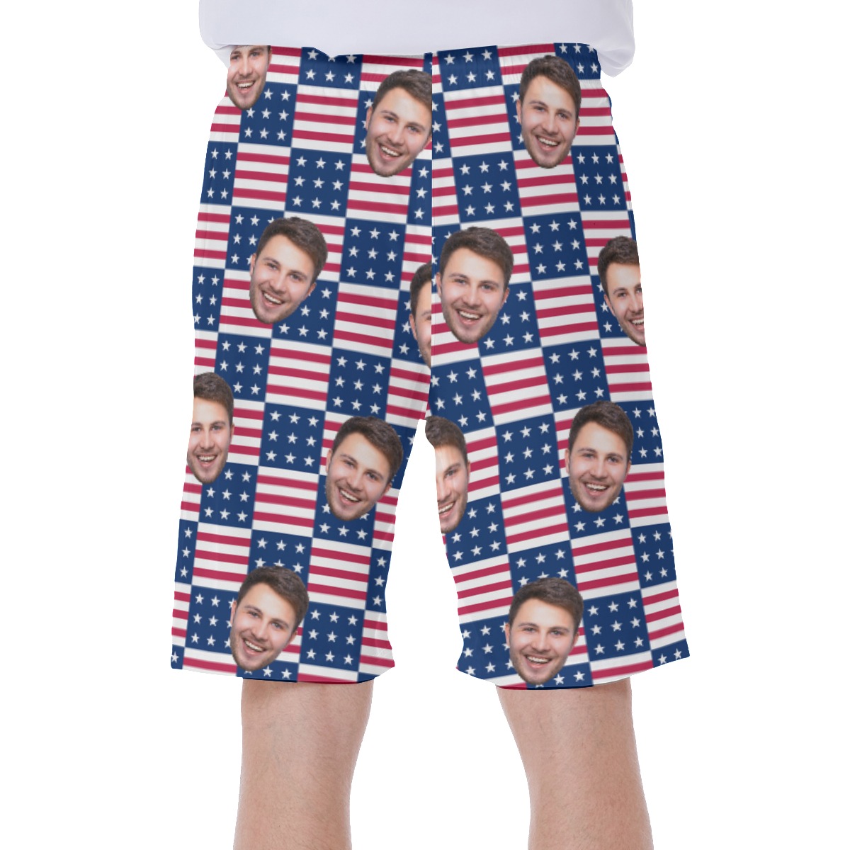 USA Flags Custom Multi Face Men's Swim Trunks