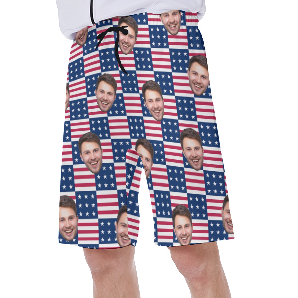 USA Flags Custom Multi Face Men's Swim Trunks