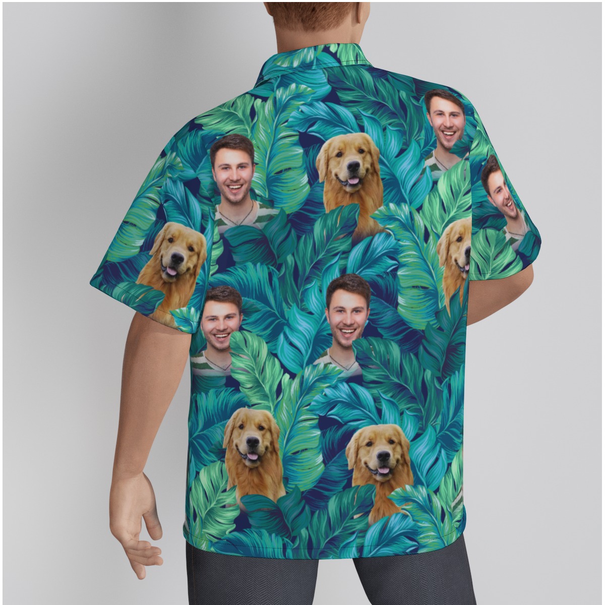 Custom Face And Dog Hawaiian Shirt