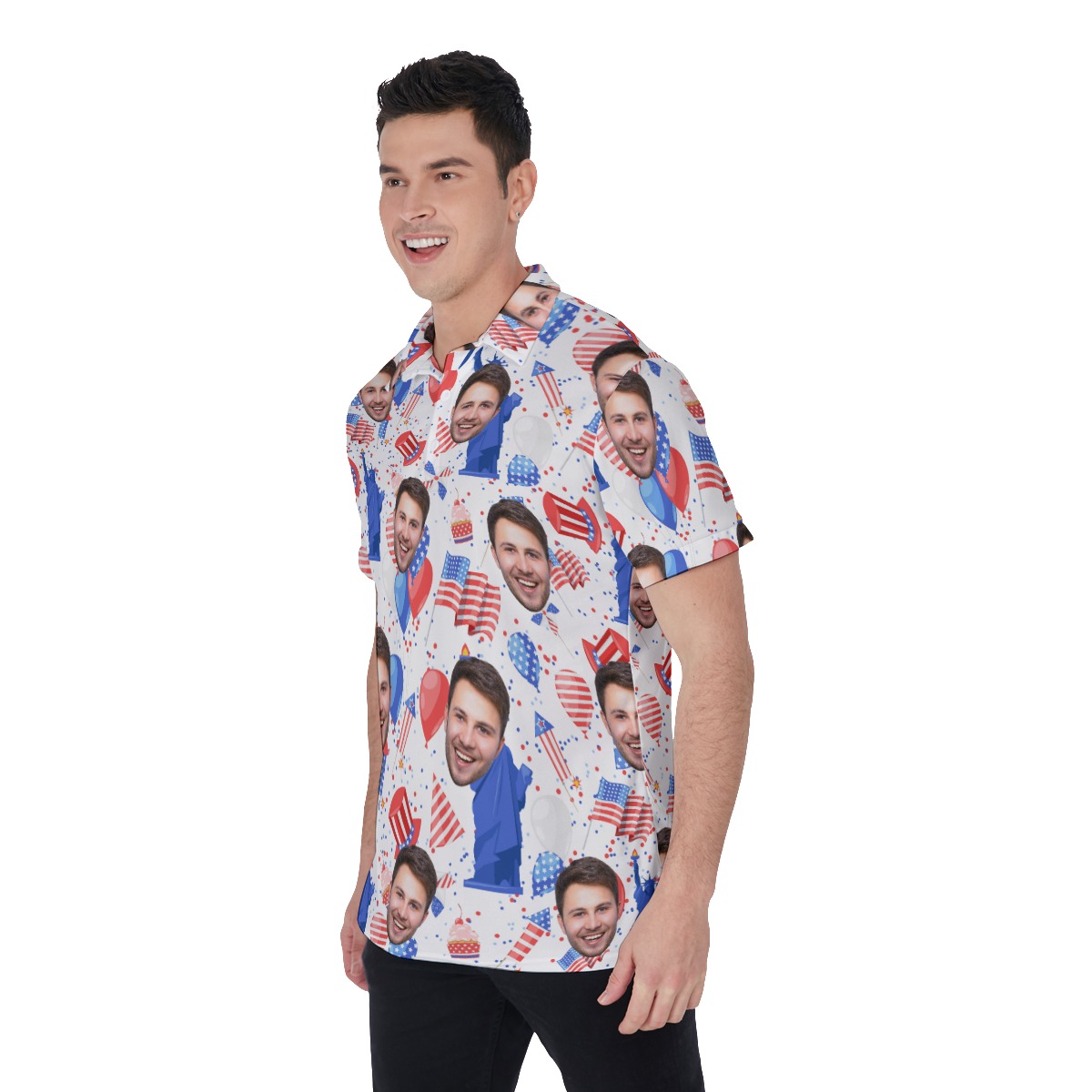 American Freedom Collared Shirt With Custom Face
