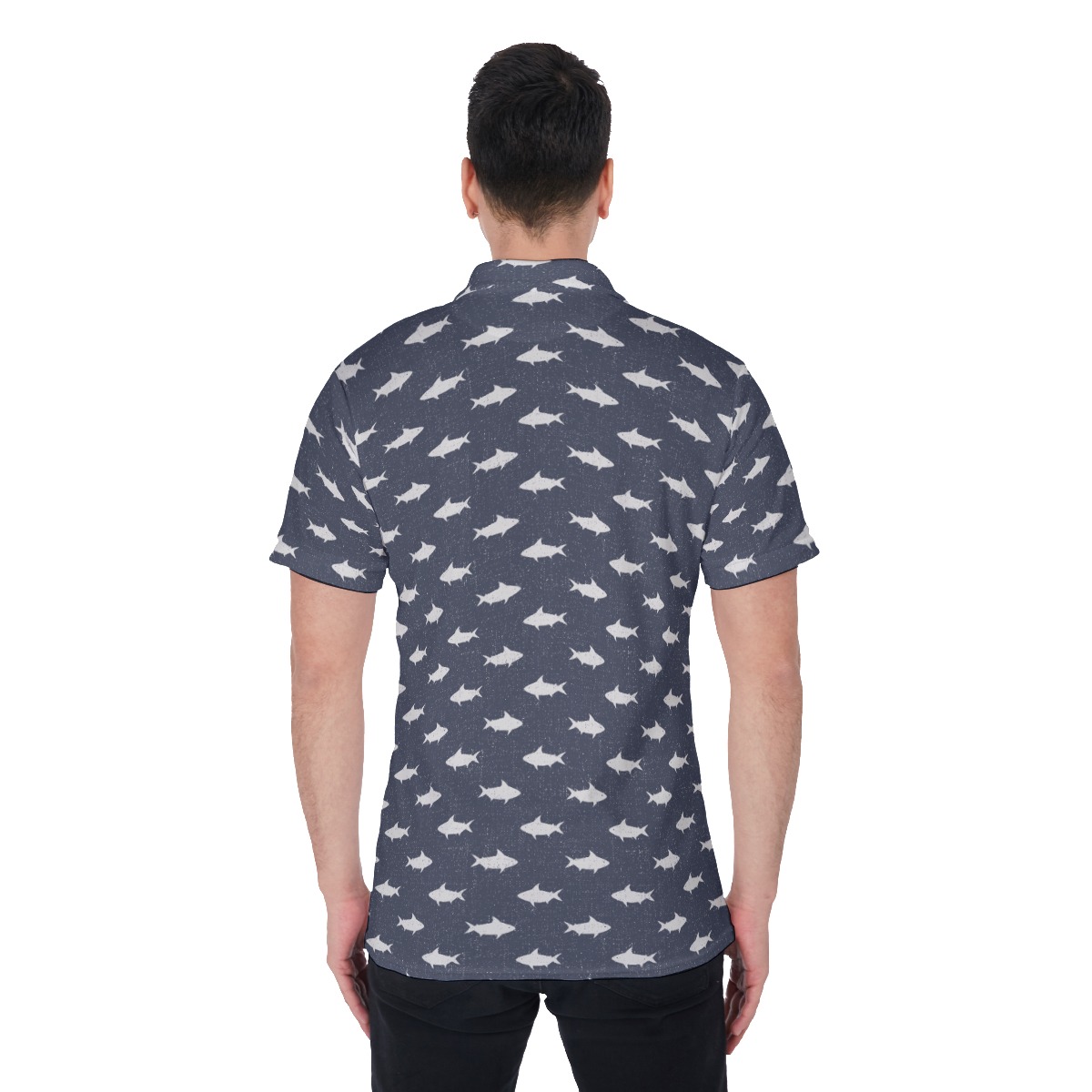Shark Hawaiian Polo Shirt For Men