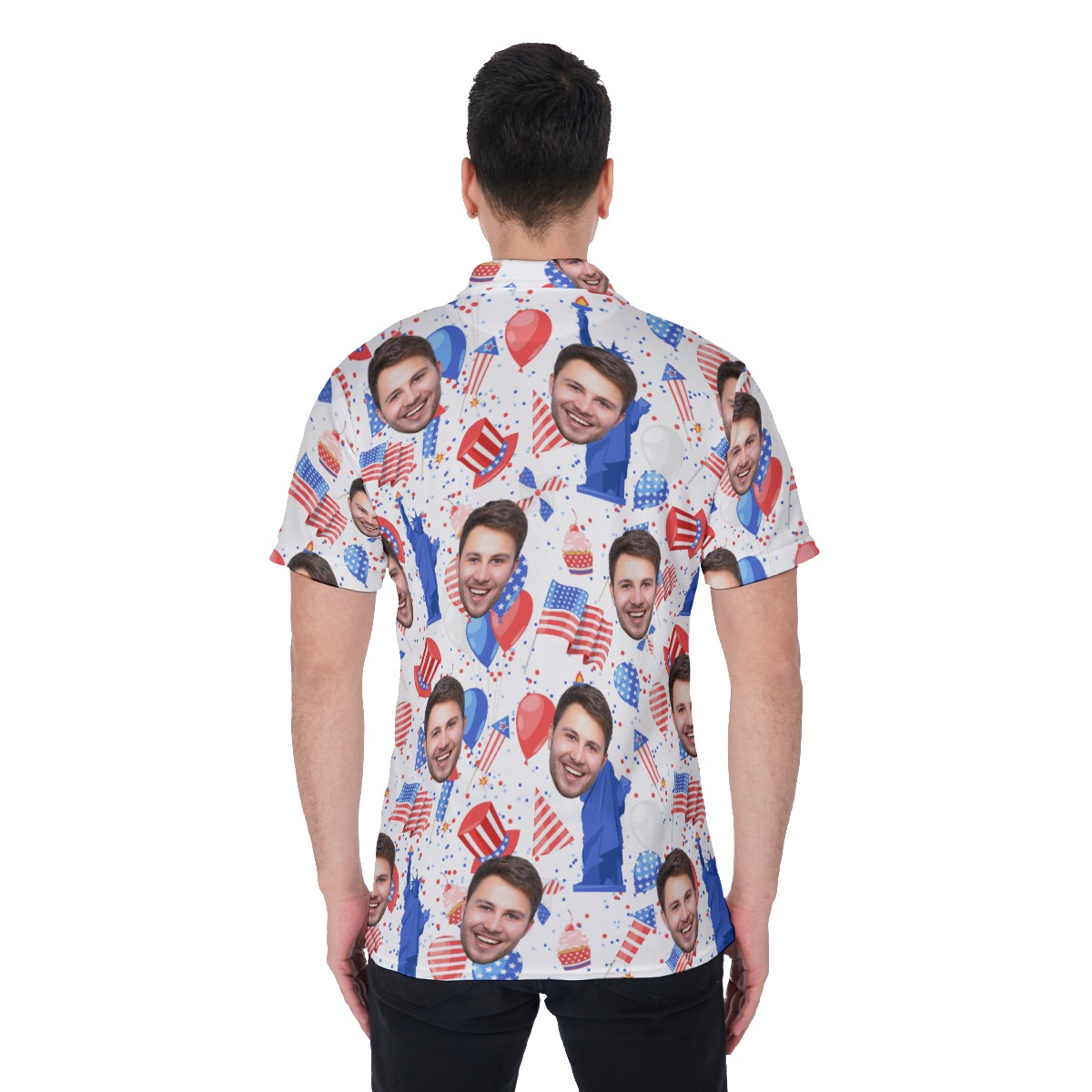 American Freedom Collared Shirt With Custom Face