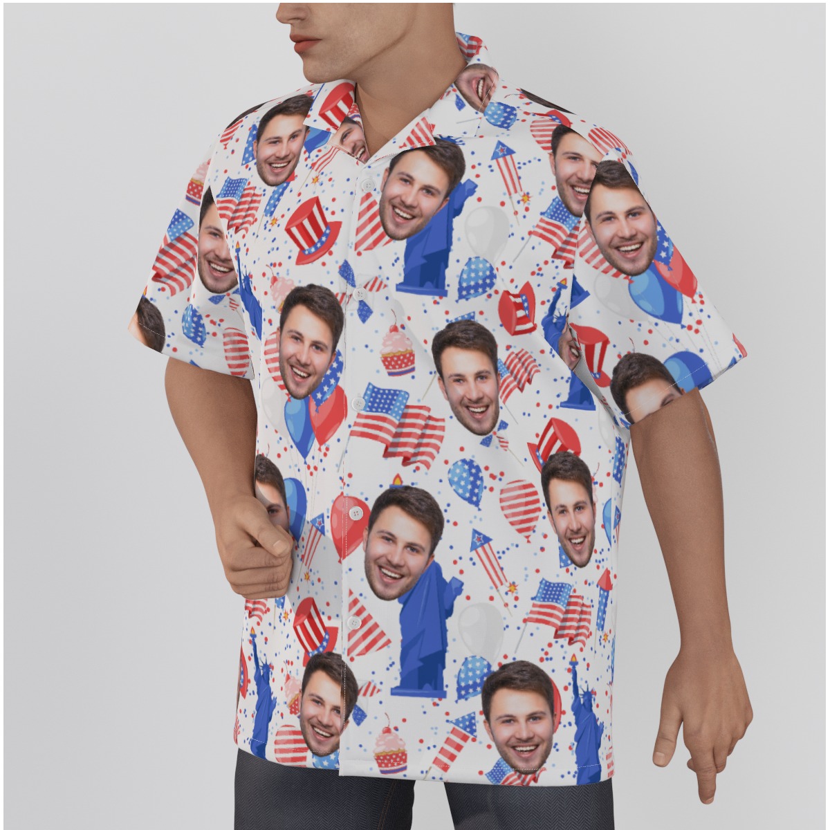 American Freedom Hawaiian Shirt With Custom Face