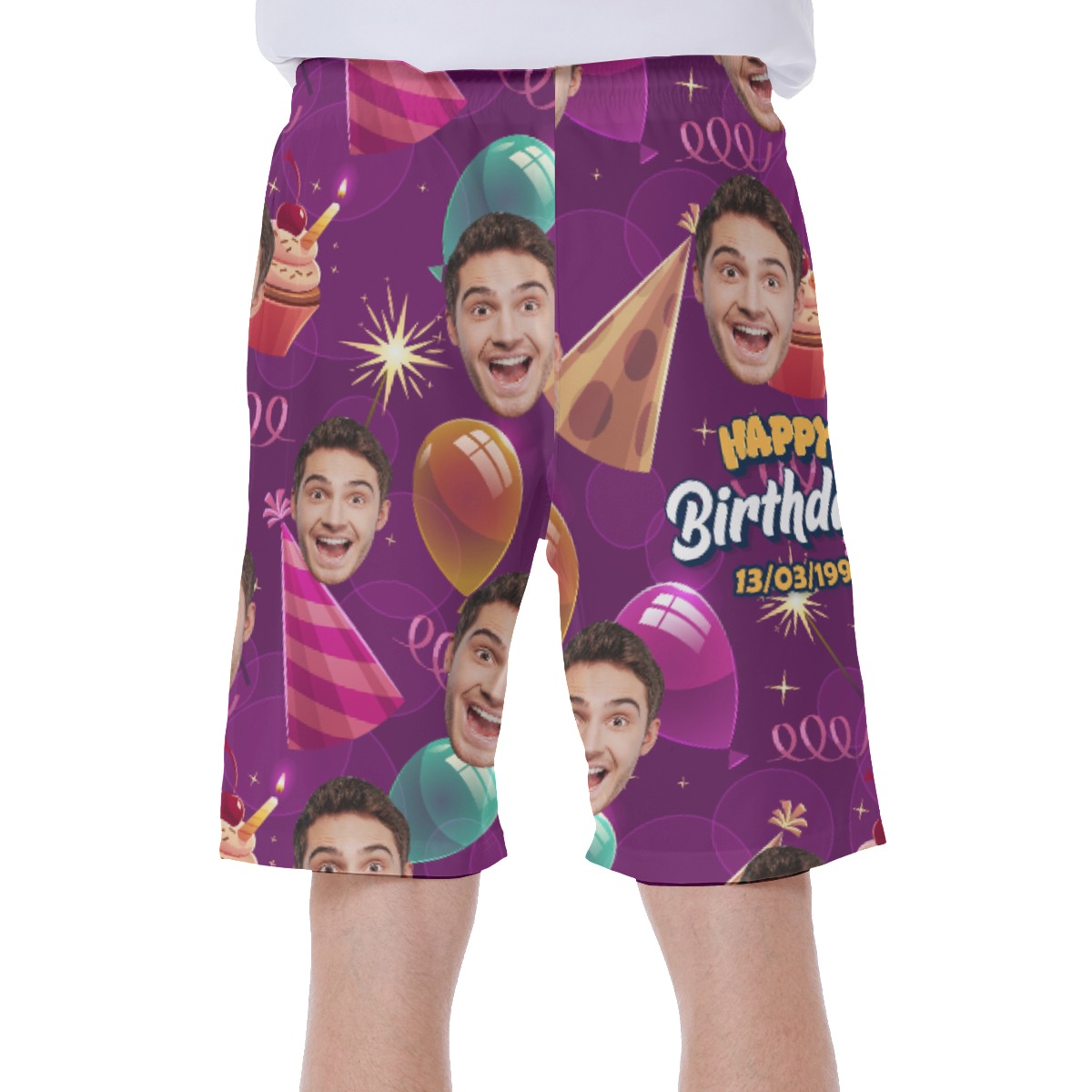 Funny Custom Birthday Hawaiian Swim Trunks For Men