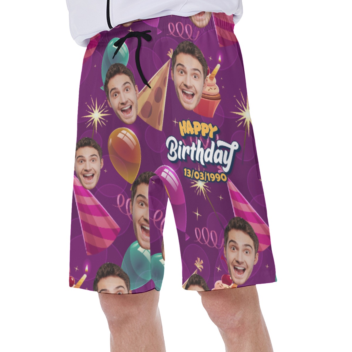 Funny Custom Birthday Hawaiian Swim Trunks For Men