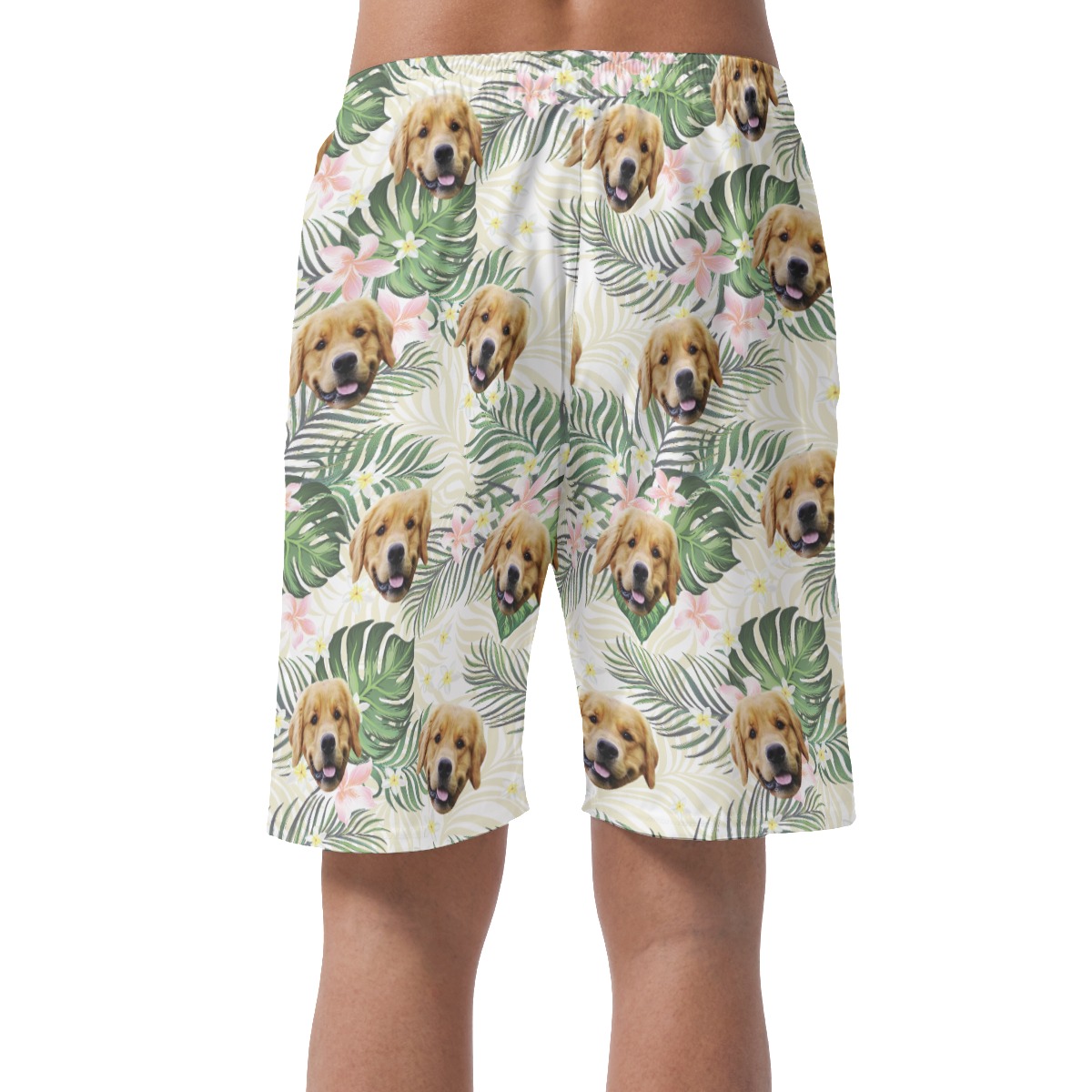 Funny Custom Pet Face Tropical Hawaiian Summer Shorts For Men