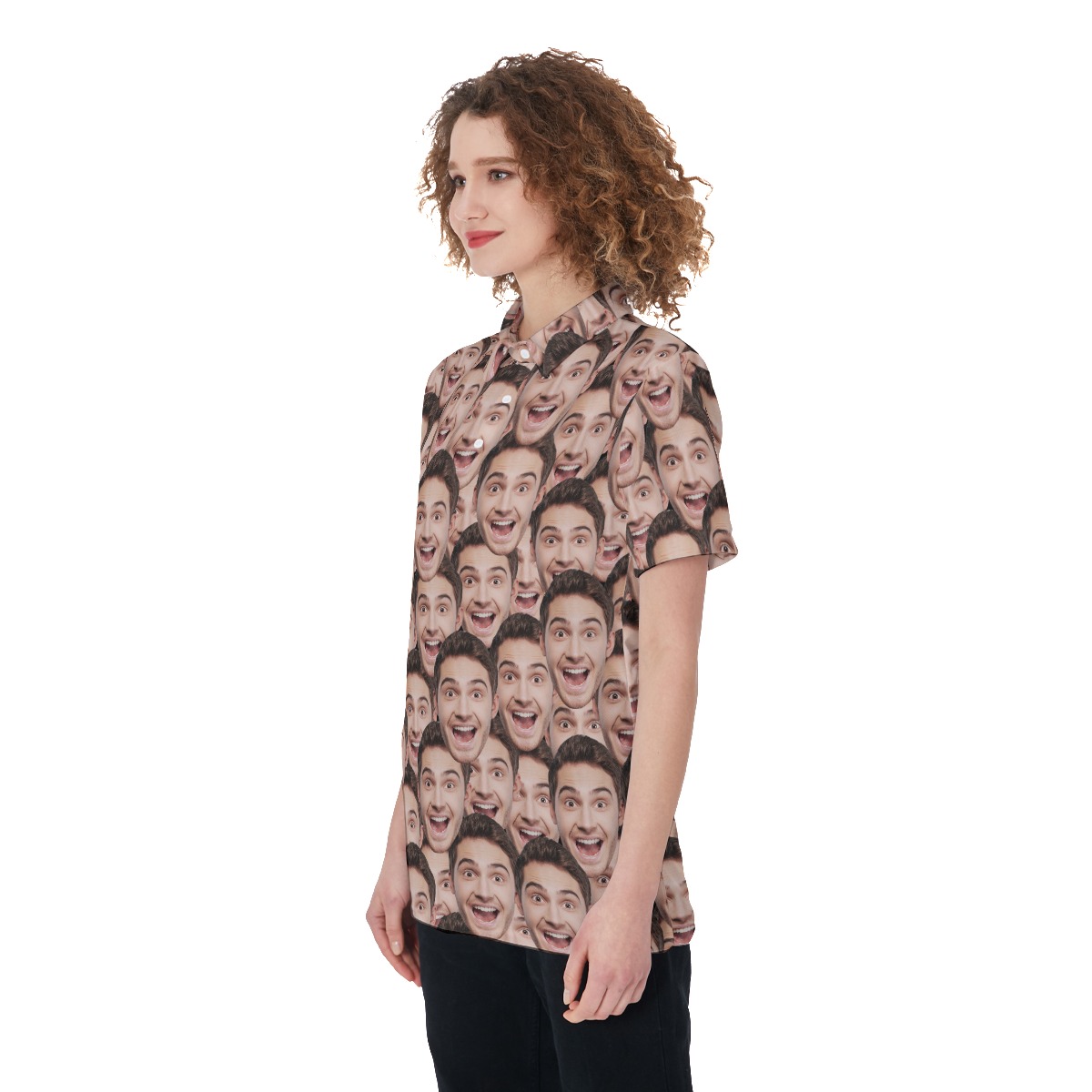 Women's Funny Custom Face Hawaiian Polo Shirt