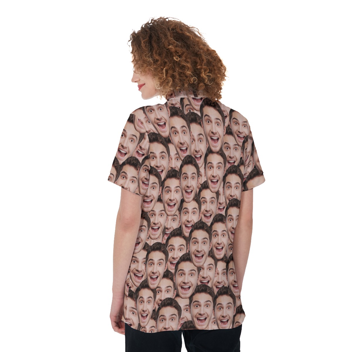 Women's Funny Custom Face Hawaiian Polo Shirt