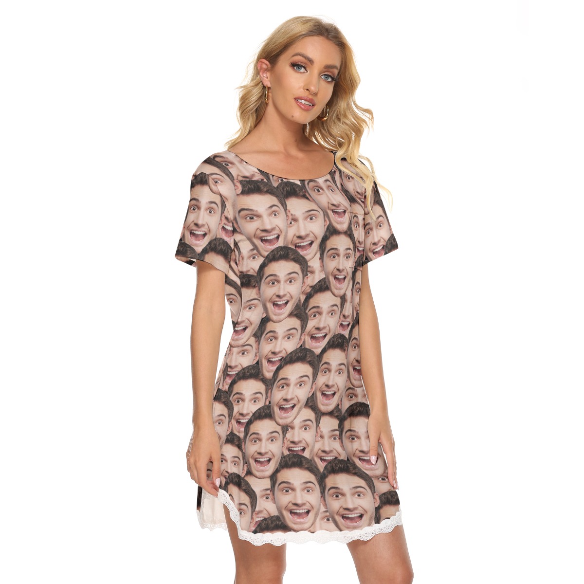 Custom Face Hawaiian Lace Dress For Women