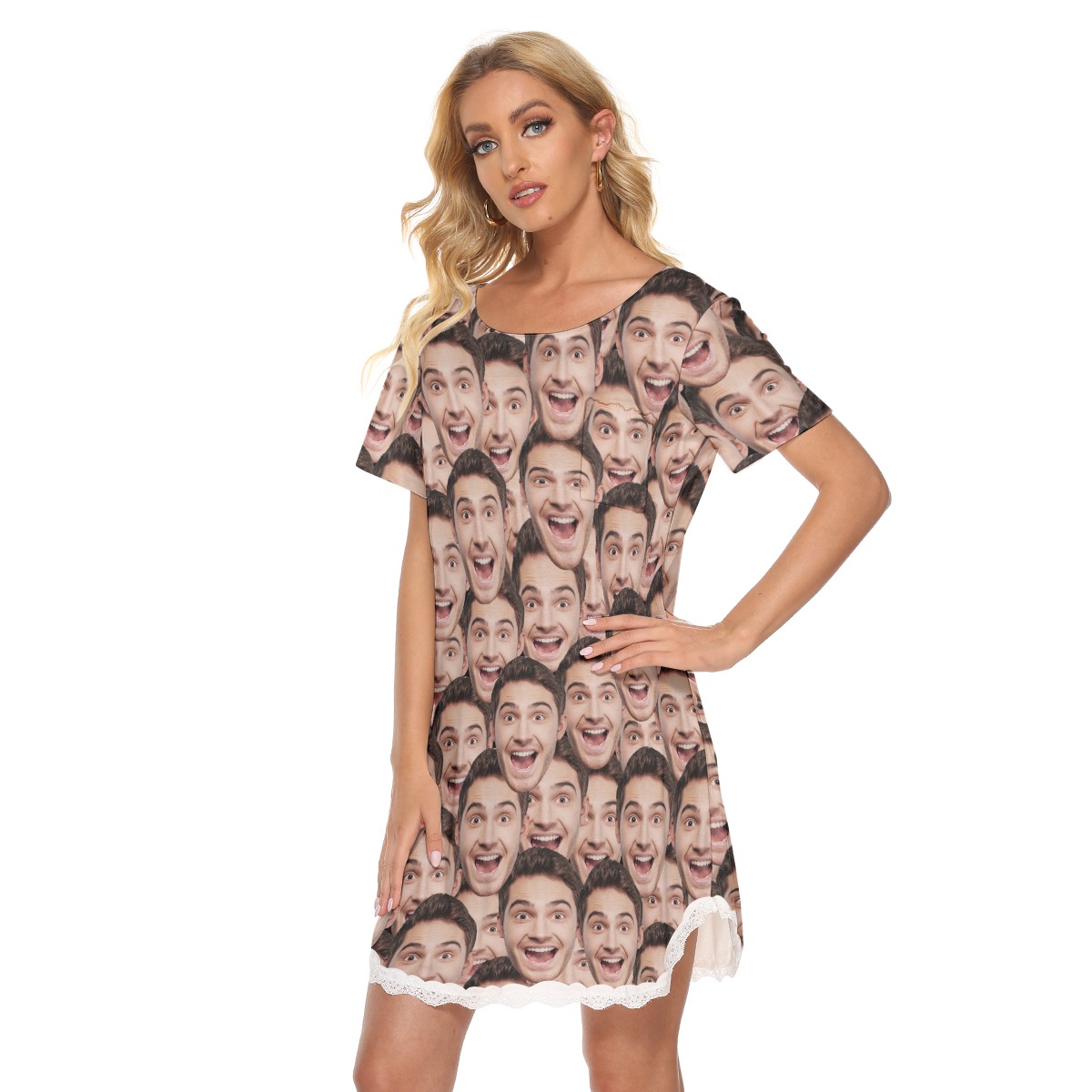 Custom Face Hawaiian Lace Dress For Women