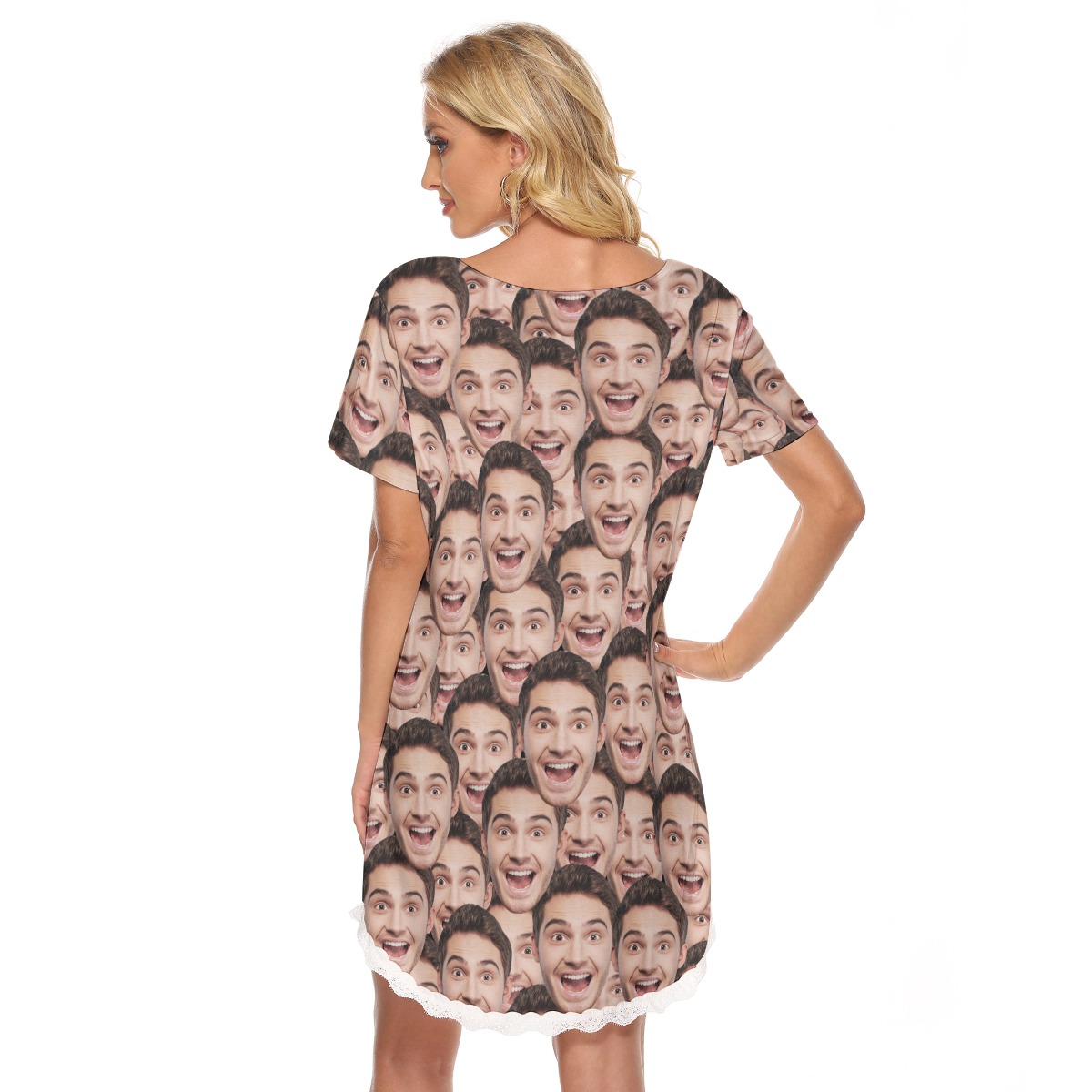 Custom Face Hawaiian Lace Dress For Women