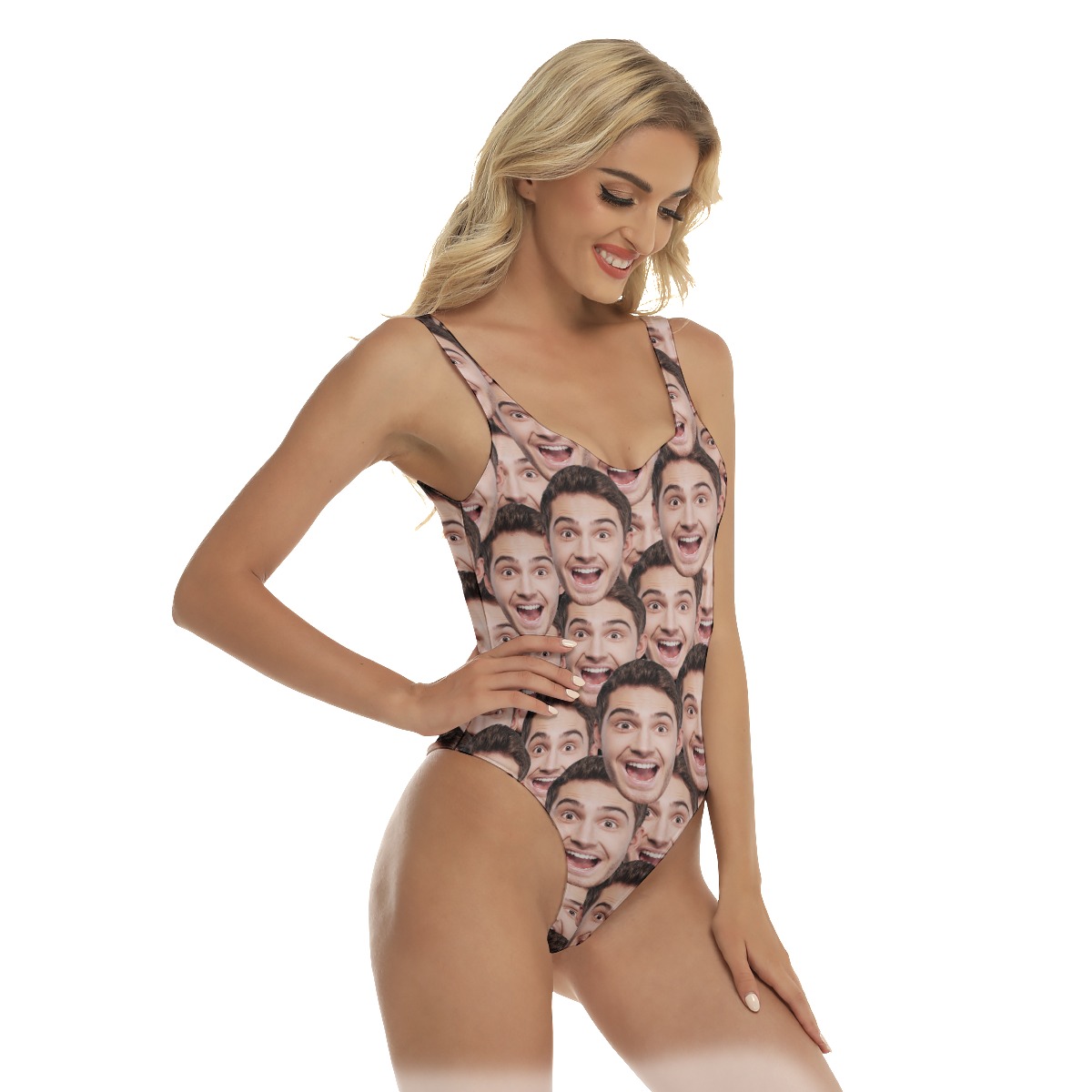 Funny Custom Face Hawaiian One Piece Swimsuit For Women