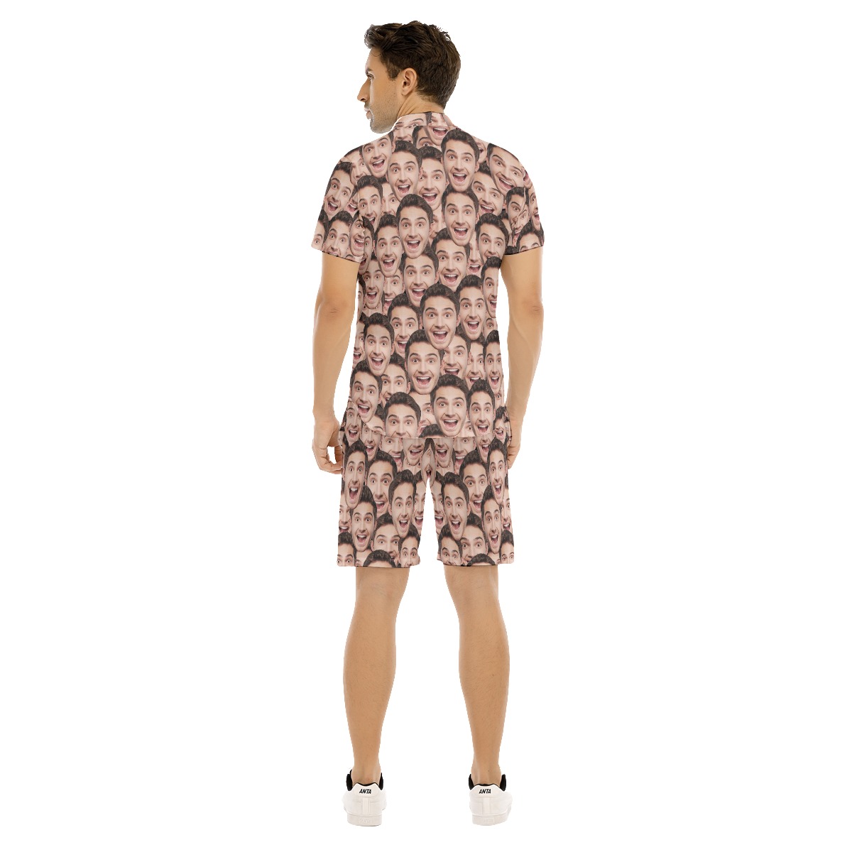 Men's Funny Custom Face Hawaiian Shirt Set
