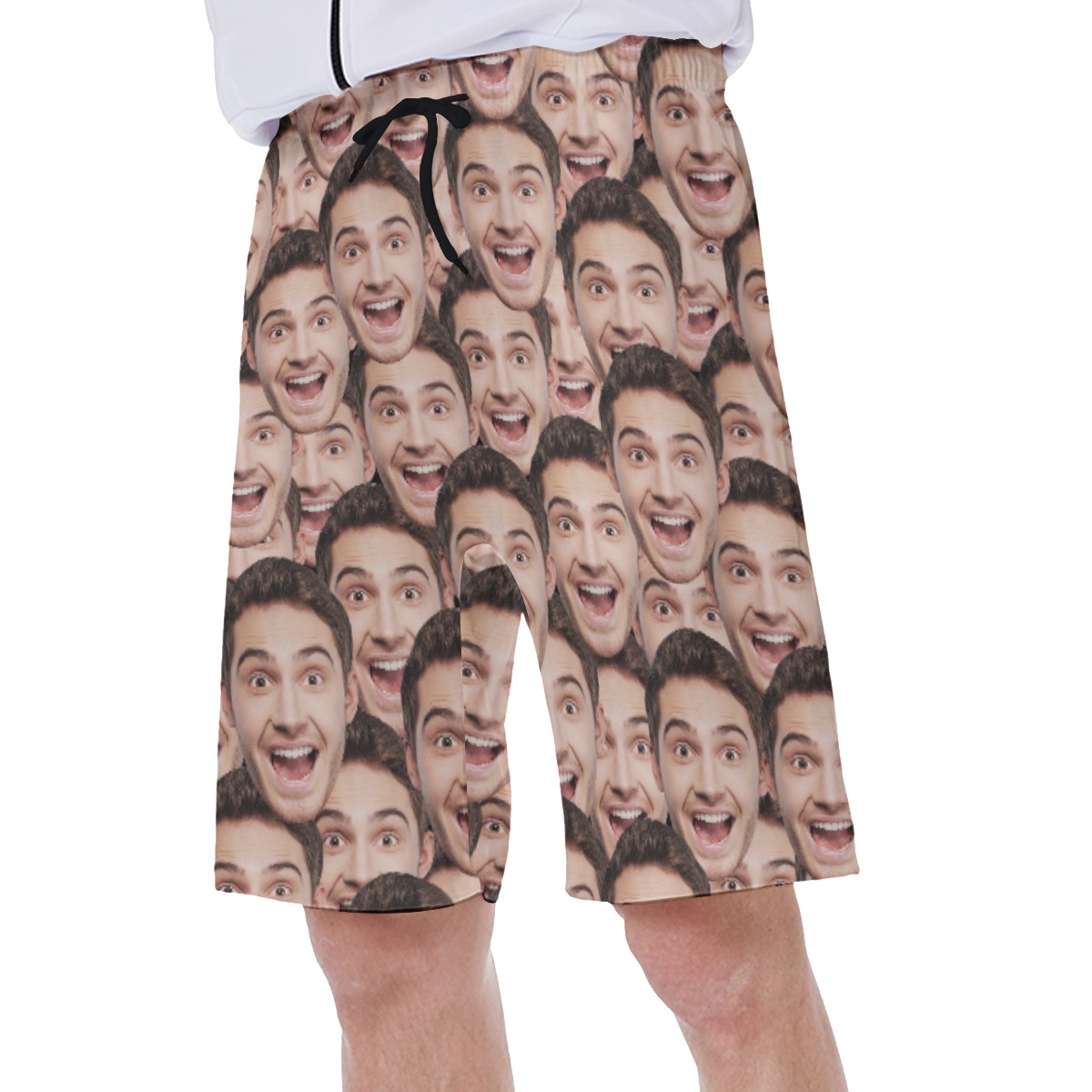 Custom Funny Face Hawaiian Swim Trunks For Men