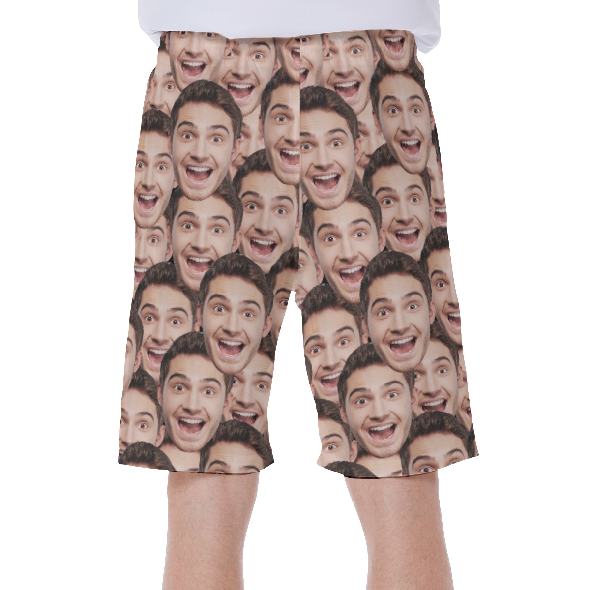 Custom Funny Face Hawaiian Swim Trunks For Men