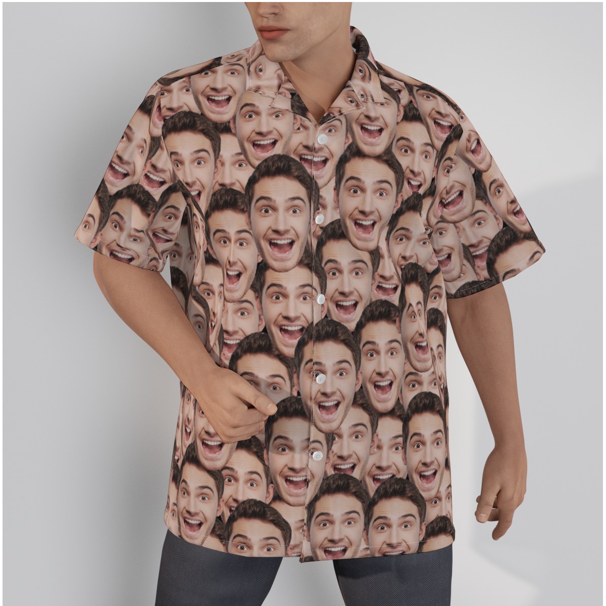 Funny Face Customize Hawaiian Shirt For Men - variant image 1