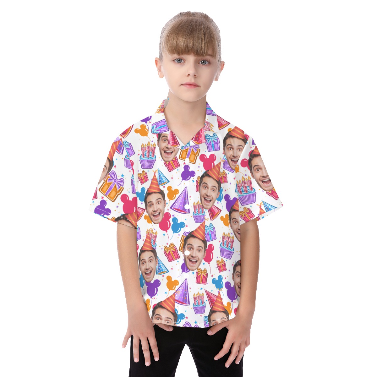 Birthday Custom Face Hawaiian Shirt For Kids - variant image 1