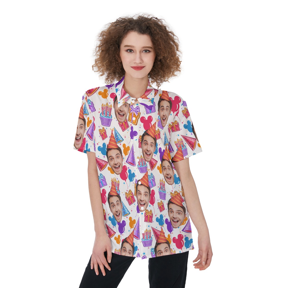 Birthday Party Custom Face Hawaiian Shirt For Women - variant image 1