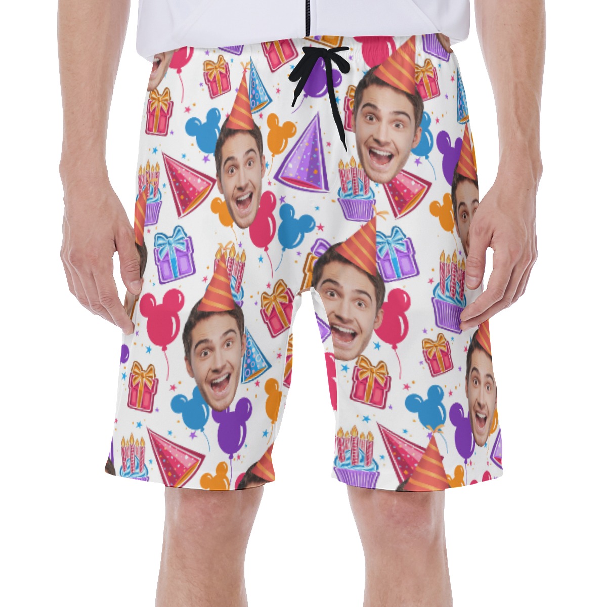 Face Custom Birthday Hawaiian Swim Trunks For Men - variant image 1