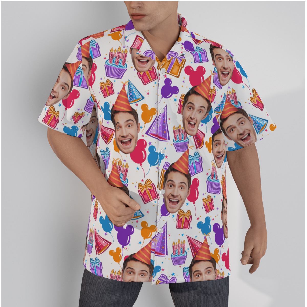 Happy Birthday Custom Face Hawaiian Shirt For Men - variant image 1