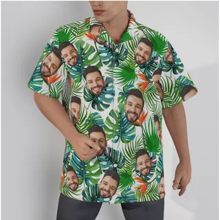 Funny Custom Face Tropical Hawaiian Shirt For Men