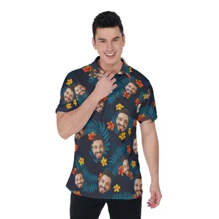 Tropical Multiple Custom Face Men's Polo Shirt